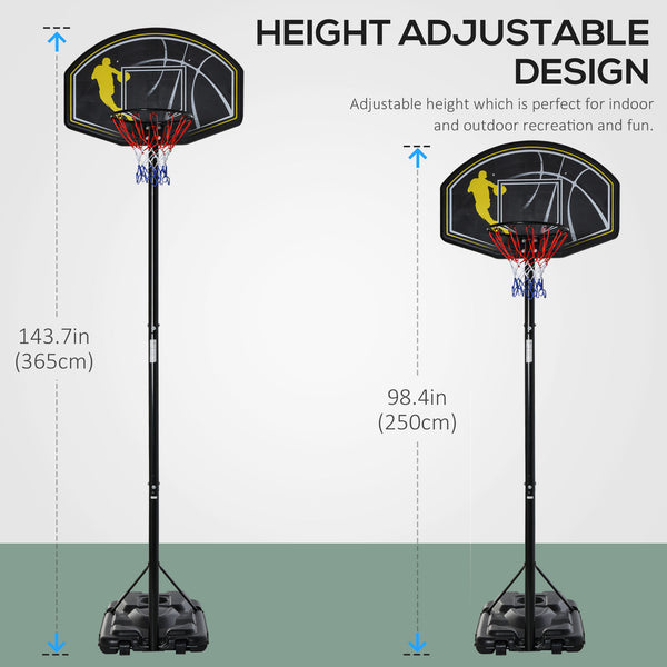 Panier de basket-ball portable réglable de 6,5 à 10 pieds
