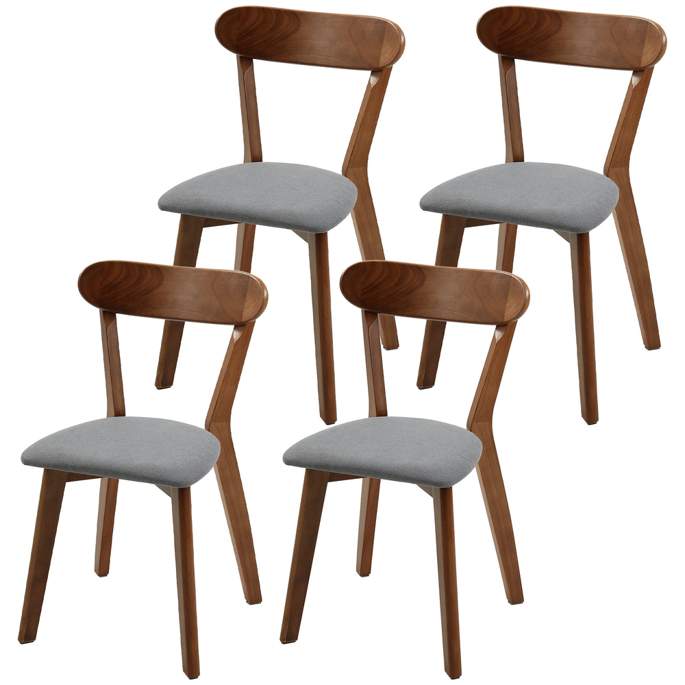 Chaises de salle à manger en bois, gris et brun, ensemble de 4
