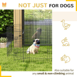 Foldable metal playpen with 8 panels