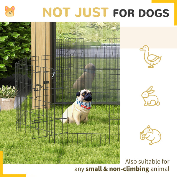 Foldable metal playpen with 8 panels
