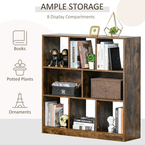 Étagère de rangement à 3 niveaux, bibliothèque, présentoir, organiseur, marron rustique
