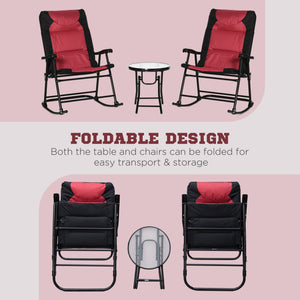 3-piece folding bistro set with rocking chairs