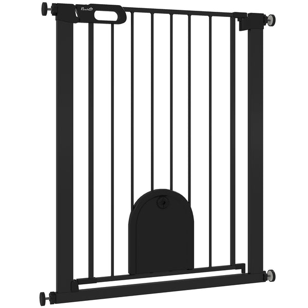 Barrière de sécurité extra large avec petite porte, noire