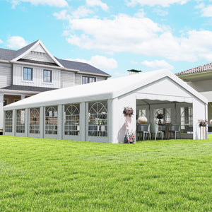 20' x 40' Party Tent, Outdoor Canopy Tent with 12 Removable Window Sidewalls for Parties, Wedding, Events, BBQ