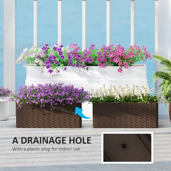 Lot de 2 pots de fleurs suspendus, marron