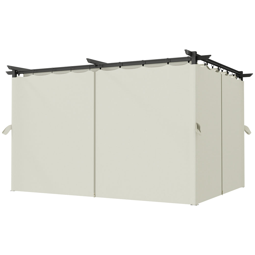 Pergola 10 x 13 avec auvent rétractable et rideaux