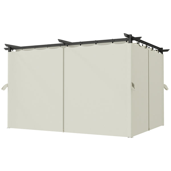 Pergola 10 x 13 avec auvent rétractable et rideaux