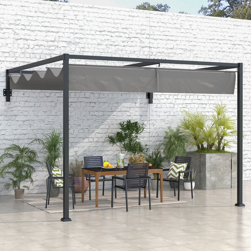 Pergola adossée 7 x 10 avec toit rétractable