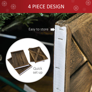 Cache-sommier de 61 cm pour sapin de Noël avec finition en bois vieilli foncé