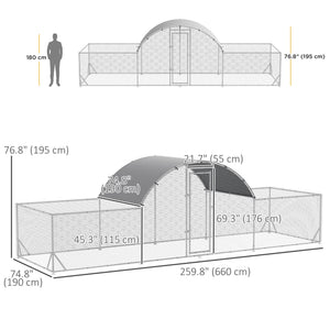 Metal Chicken Coop with Waterproof and UV-Resistant Cover