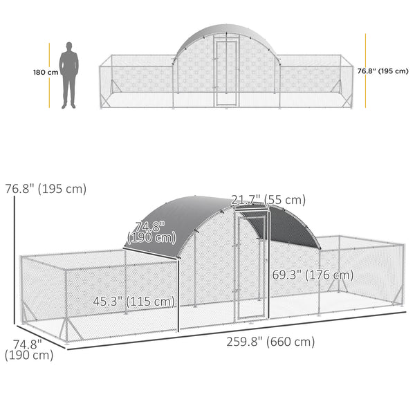 Metal Chicken Coop with Waterproof and UV-Resistant Cover