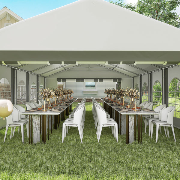 20'x33' Heavy Duty Large Party Tent & Carport with Removable Sidewalls, Portable Garage Canopy Tent, Grey