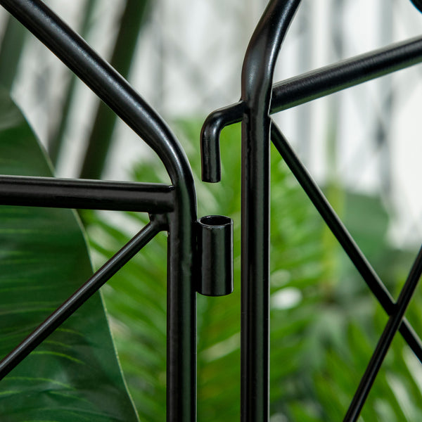 Panneaux de clôture de jardin en métal, lot de 4, motifs incurvés