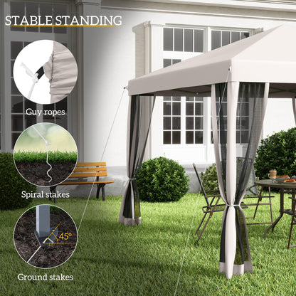 Gazebo pliant 10' x 10' avec filet latéral amovible et sac de transport, beige