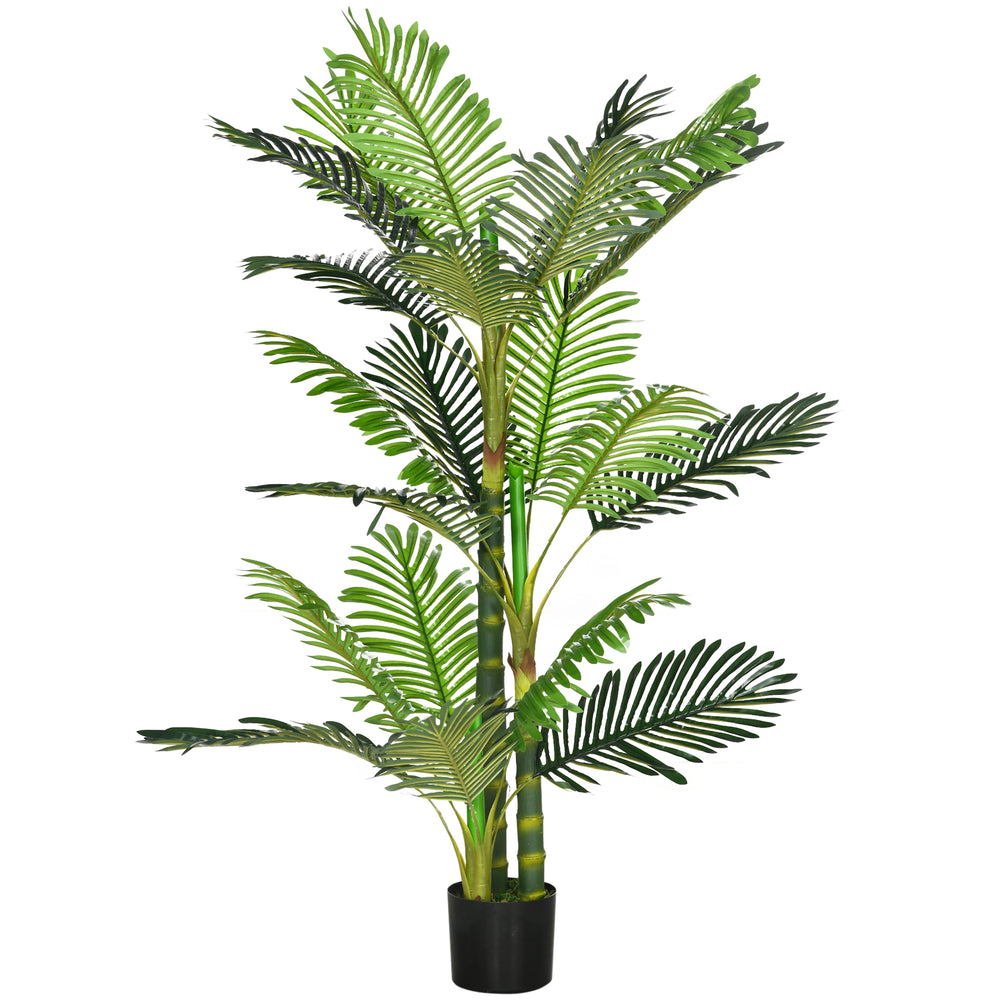 Arbre artificiel de palmier Areca en pot avec 21 feuilles pour décoration intérieure, vert