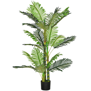 Arbre artificiel de palmier Areca en pot avec 21 feuilles pour décoration intérieure, vert
