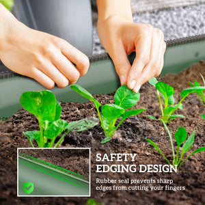 Jardinière surélevée galvanisée avec bordure de sécurité, verte