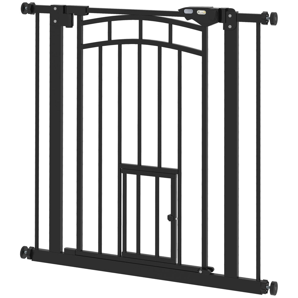 Barrière pour animaux à fermeture automatique, noire