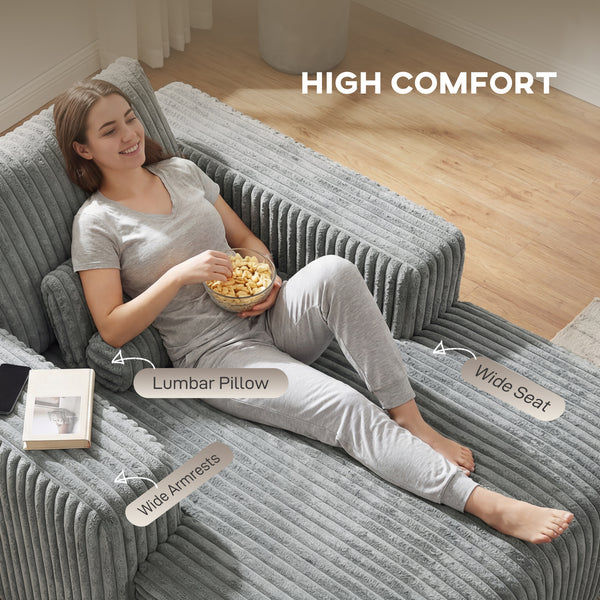 Canapé-lit avec oreiller, une place, gris