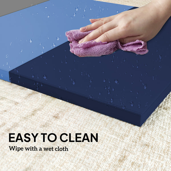 Tapis de gymnastique pliable de 1,8 m avec poignées de transport, multicolore