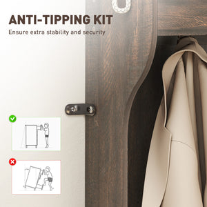 Meuble d'entrée 4 en 1 avec banc et rangement à chaussures, marron foncé