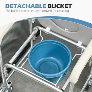 3-in-1 Shower Wheelchair with Padded Seat