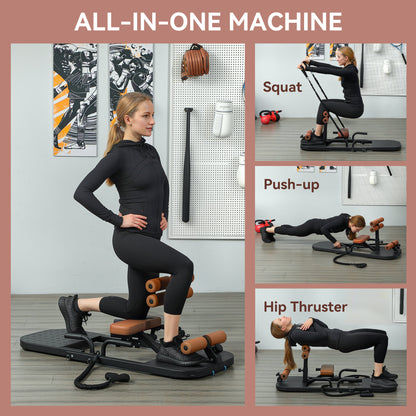 Appareil de squat pliable avec support pour pompes, équipement d'entraînement fessier polyvalent