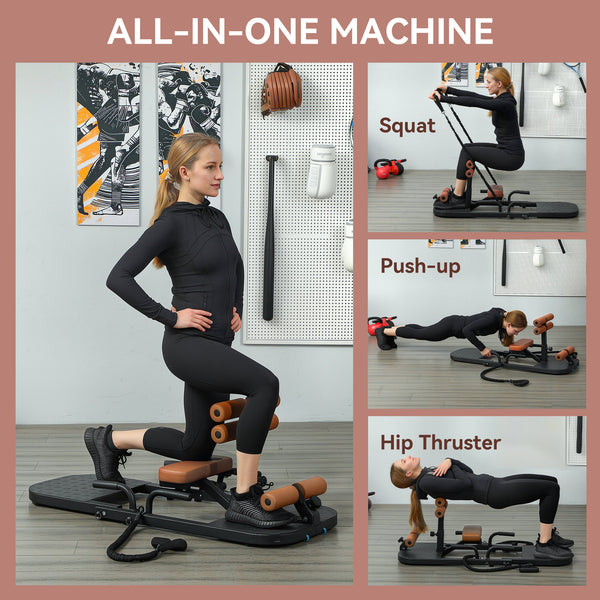 Appareil de squat pliable avec support pour pompes, équipement d'entraînement fessier polyvalent