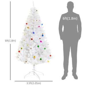 Sapin de Noël artificiel blanc de 6 pieds avec ornement