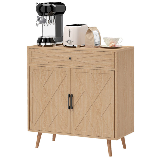Oak buffet with doors, drawer and cupboard