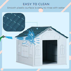 Outdoor plastic dog house with vents
