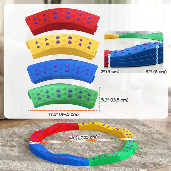 Poutres d'équilibrede 8 pièces pour enfants avec patins antidérapants