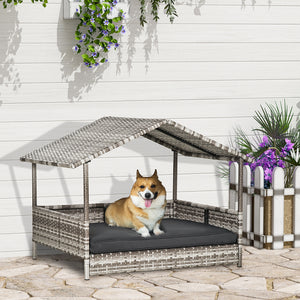 Lit pour chien en osier avec coussin