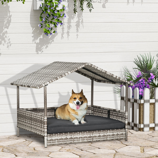 Lit pour chien en osier avec coussin