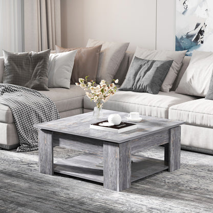 Table basse moderne avec étagère de rangement, grise