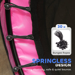 Qaba 55" Toddler Trampoline with Safety Enclosure Net, for Indoor Outdoor Use, Ages 3-6 Years, Pink