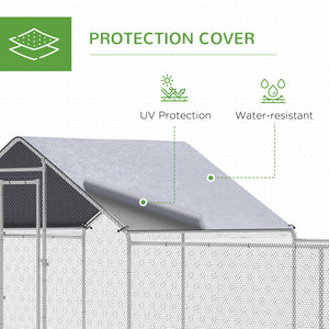 Poulailler en métal avec bâche imperméable et anti-UV