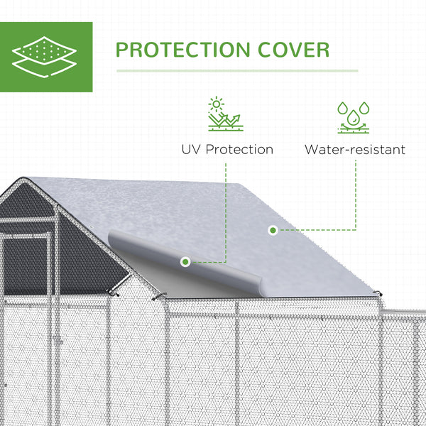 Poulailler en métal avec bâche imperméable et anti-UV