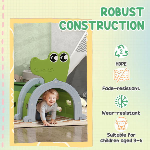 Tunnel Crocodile pour enfants de 3 à 6 ans, vert