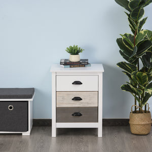 Table d'appoint avec 3 tiroirs, blanc
