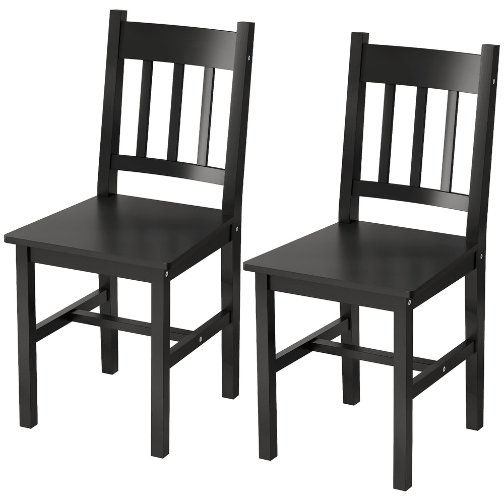 Chaises de salle à manger en pin noir, lot de 2