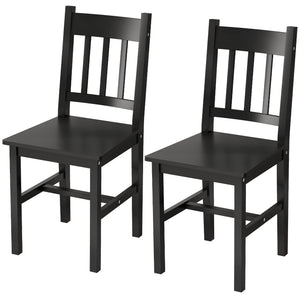 Chaises de salle à manger en pin noir, lot de 2