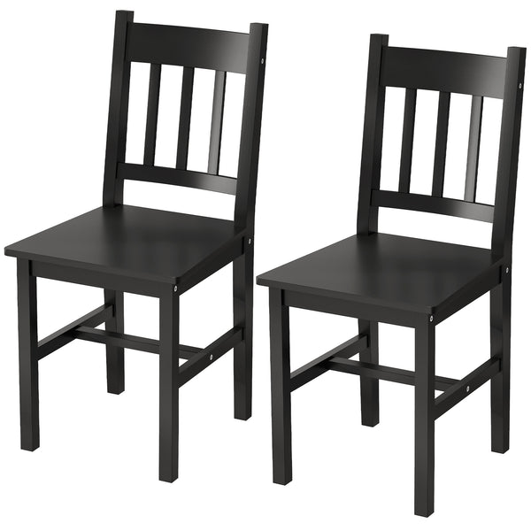 Chaises de salle à manger en pin noir, lot de 2