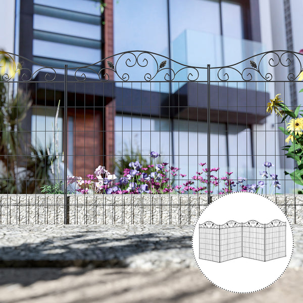 Clôture décorative de jardin à 4 panneaux