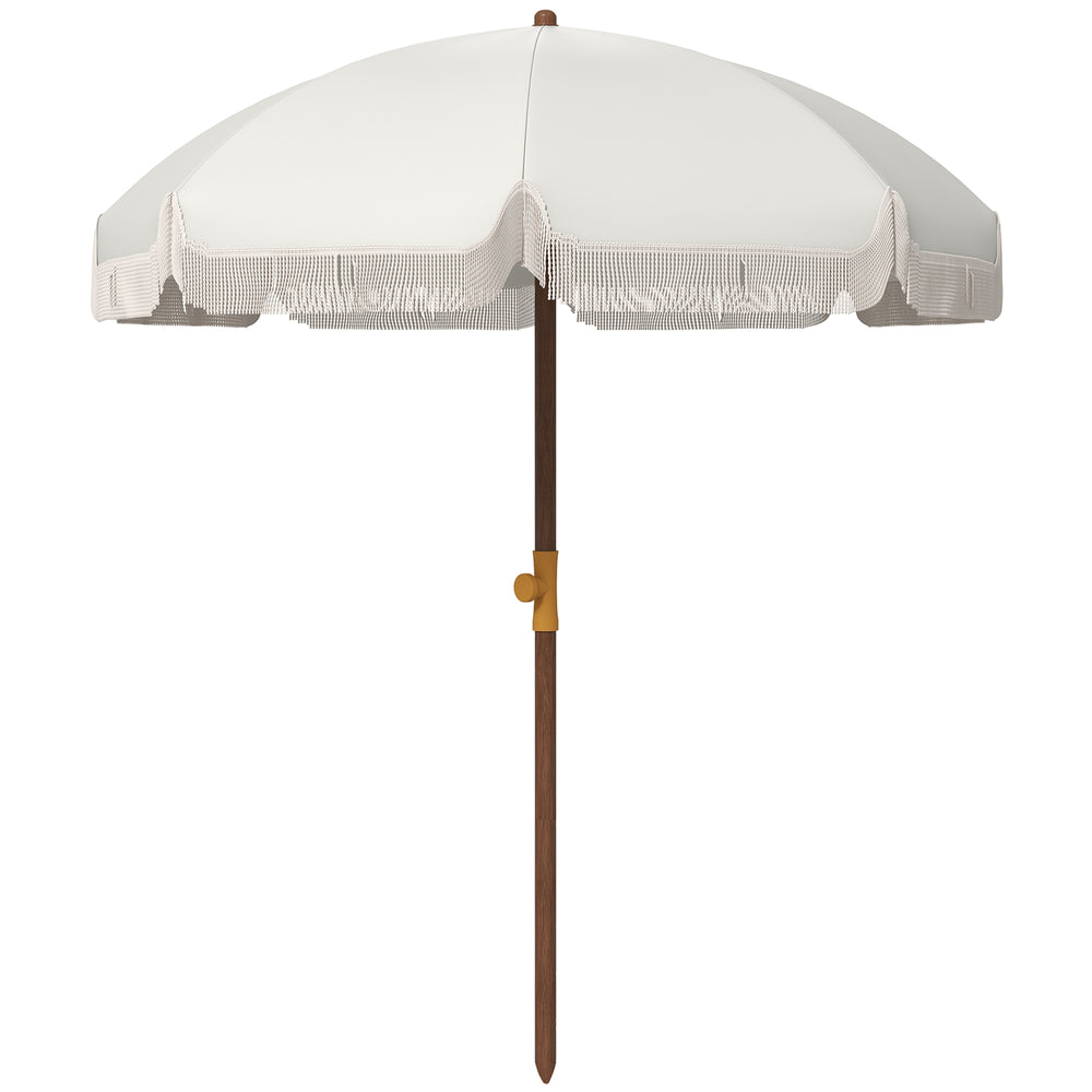 Parasol de plage de 6,2 pieds, gris clair