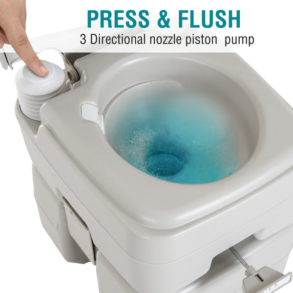Toilettes de voyage portables, réservoir détachable avec chasse d'eau, 20 litres