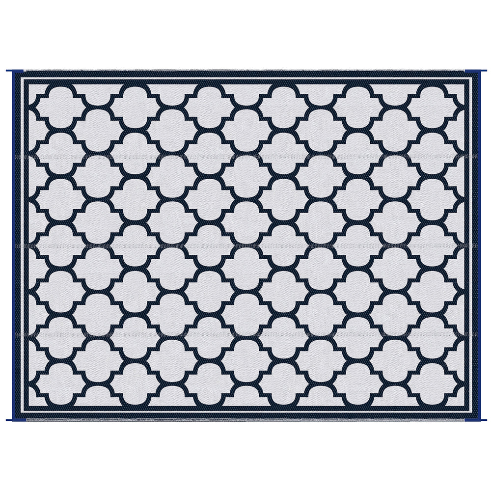 Tapis d'extérieur réversible, bleu foncé