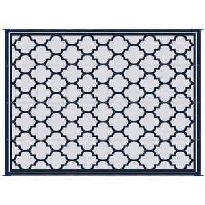 Tapis d'extérieur réversible, bleu foncé