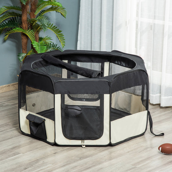 Foldable soft playpen with carry bag