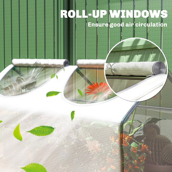 Portable mini tunnel greenhouse with 2 windows